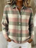 Noor - Plaid Knit Blouse
