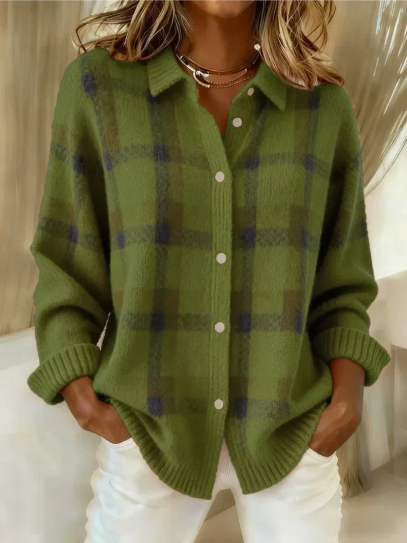 Elena – Cozy Checked Blouse