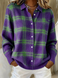 Sofie – Checked Knit Blouse