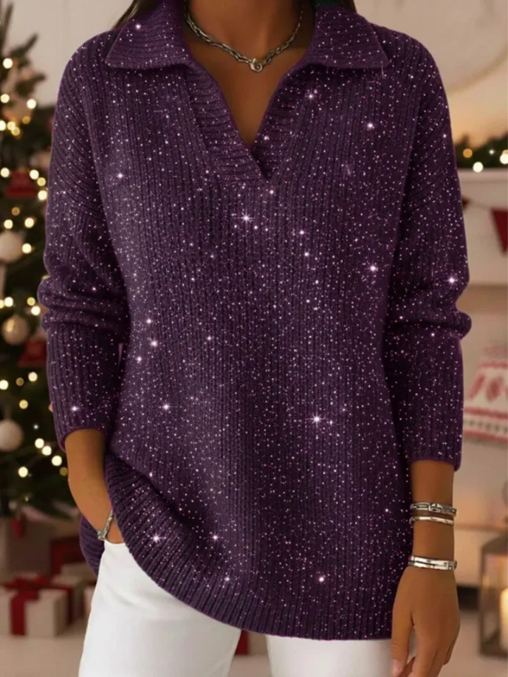 Livia – Festive Christmas Sweater with Glittering Accents