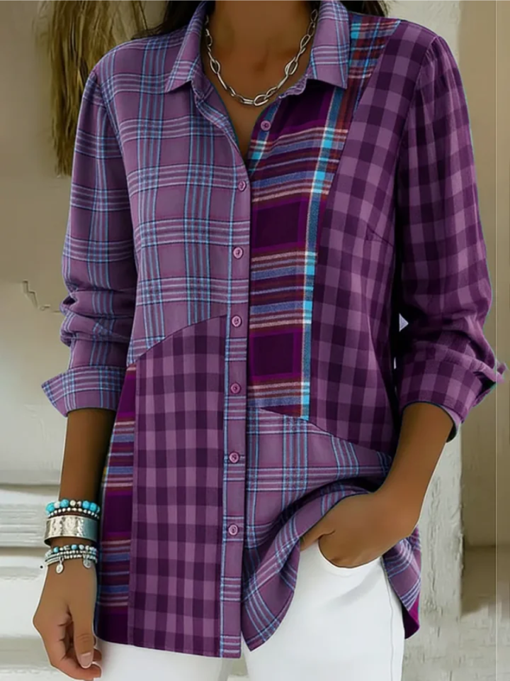 Livia – Checkered Pattern Blouse