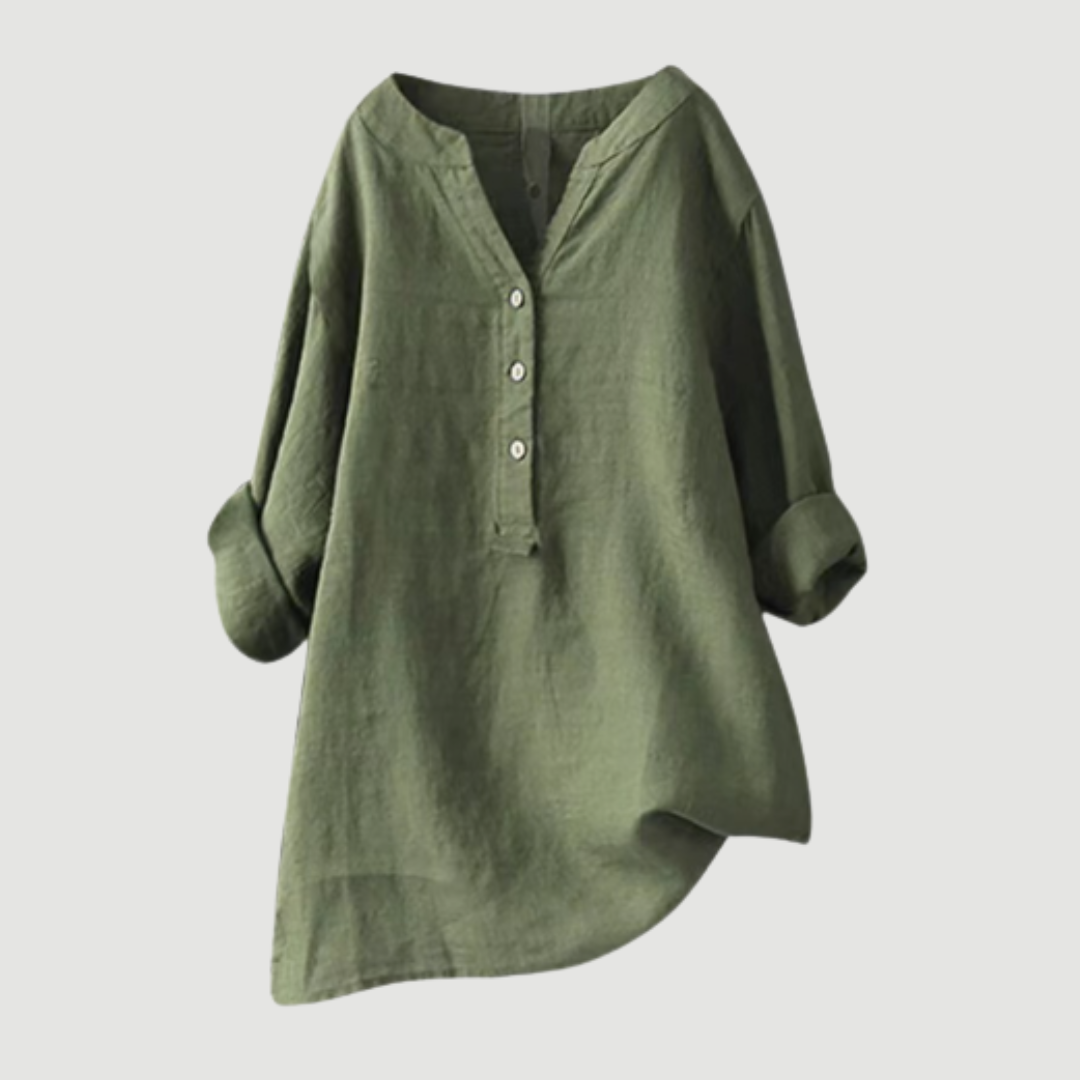 Angela™ | Lightweight & Comfortable Linen Button-Up Shirt