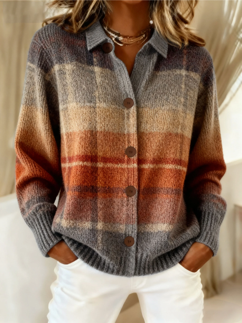 Fleur – Checked Blouse in Cozy Autumn Hues