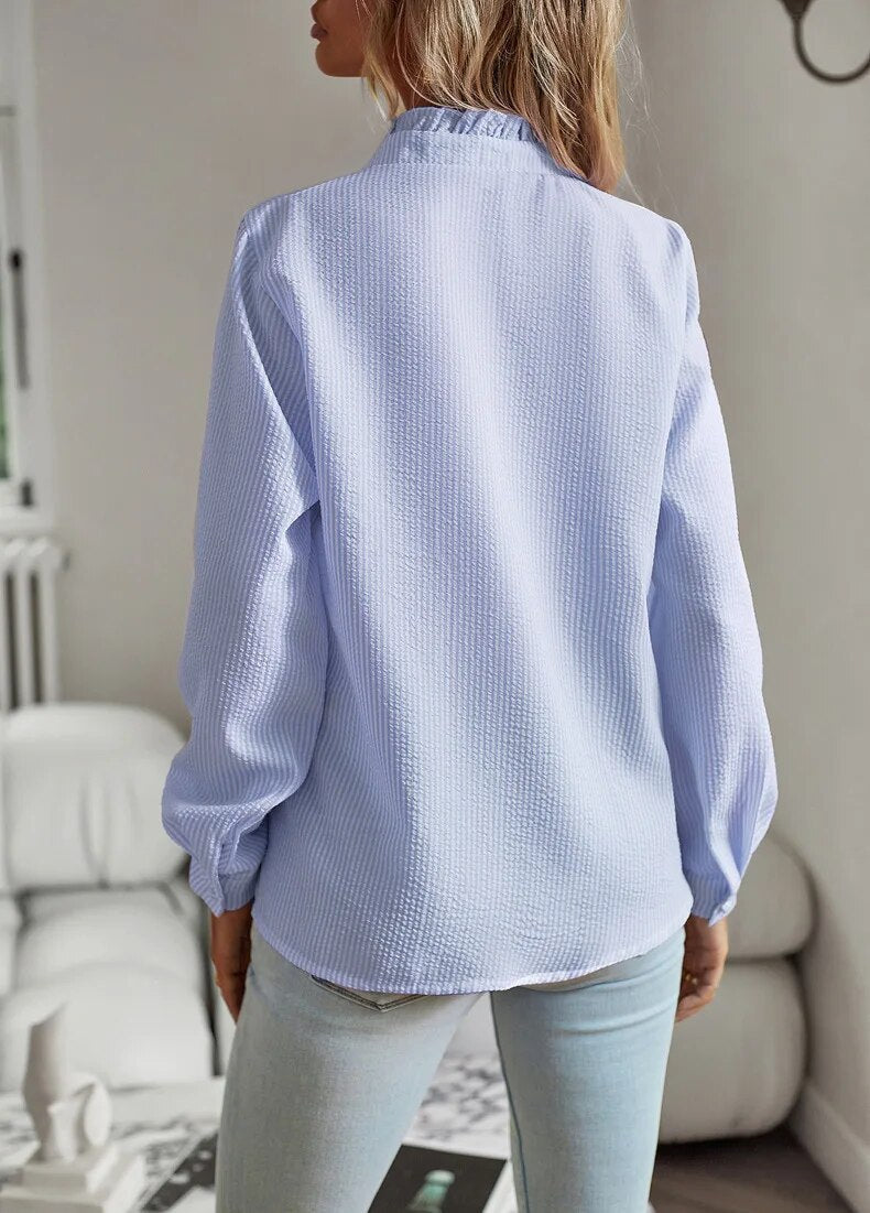 Jodie | Elegant blouse with long sleeves and cuff collar