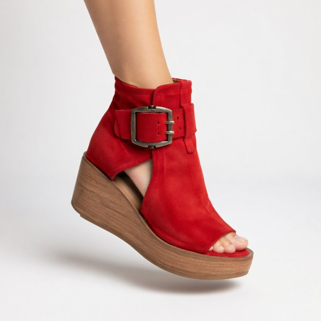Linda™ | Bottines compensées ouvertes style moderne