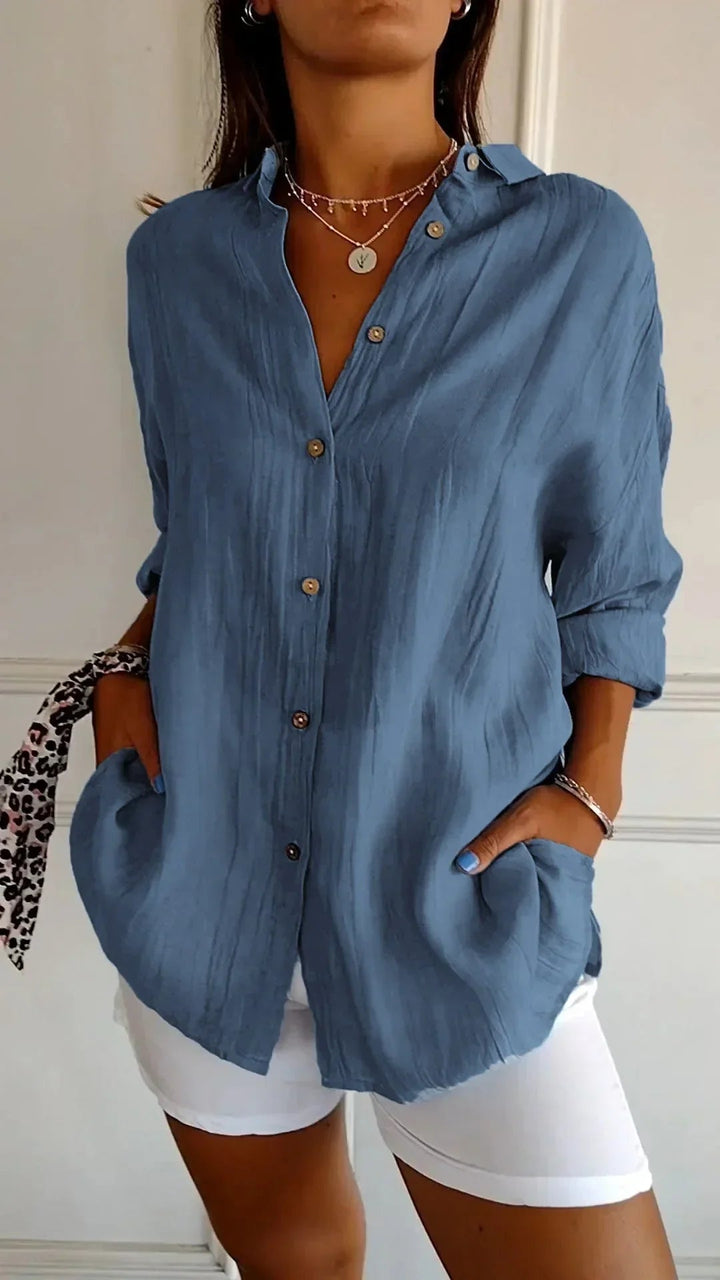 Barbara™ - High quality cotton blouse - barbara - cambridge