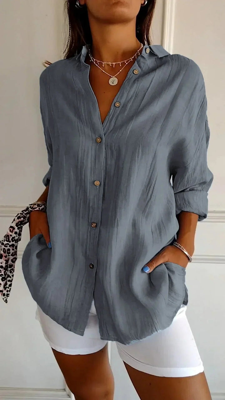 Barbara™ - High quality cotton blouse - barbara - cambridge