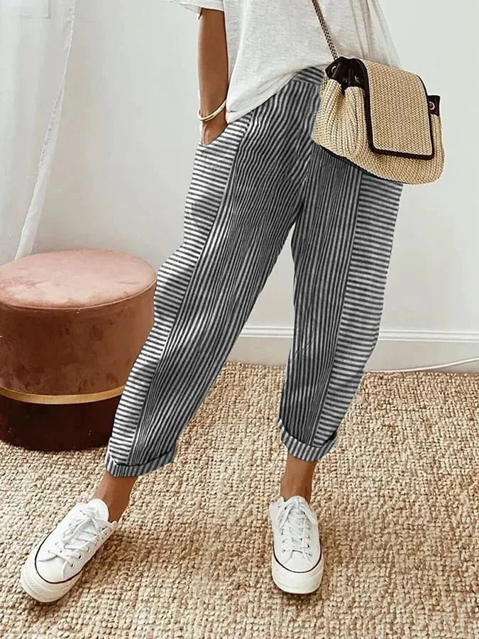 Audrey | Lightweight Striped Pants
