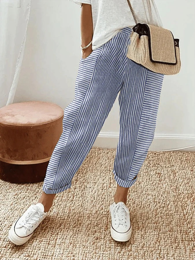 Audrey | Lightweight Striped Pants