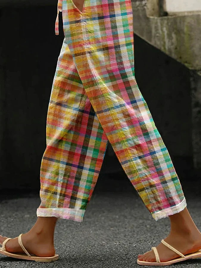 Janice | COMFORTABLE CHECKERED PANTS