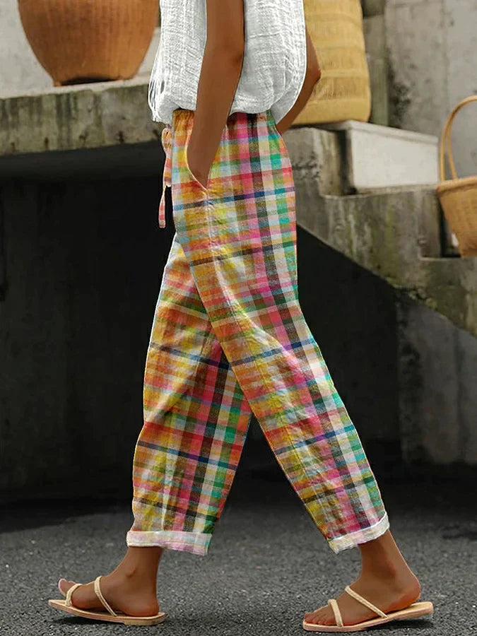 Janice | COMFORTABLE CHECKERED PANTS