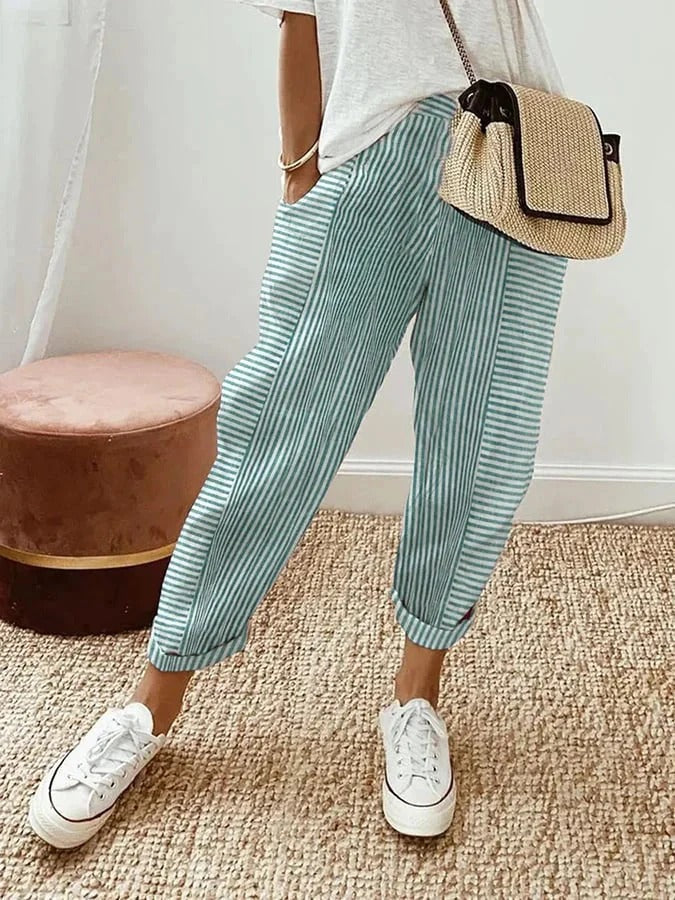 Audrey | Lightweight Striped Pants