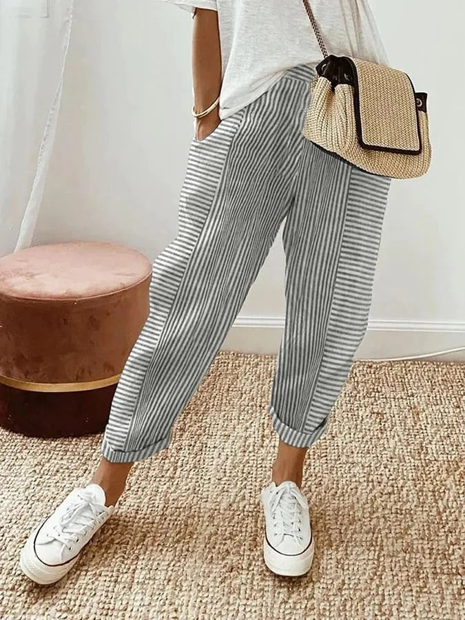 Audrey | Lightweight Striped Pants