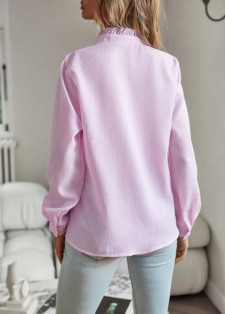 Jodie | Elegant blouse with long sleeves and cuff collar