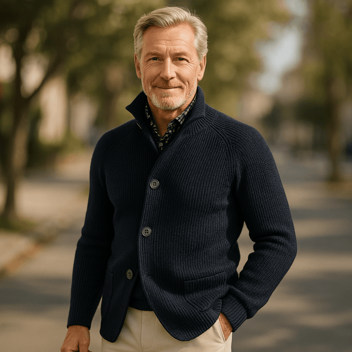 Jack - Cardigan with slim fit lapels - Amour Mayfair