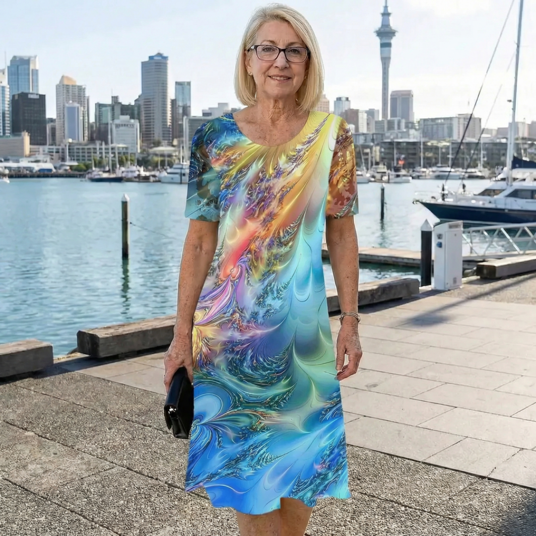 Elara™ | Artistic Contrast Dress