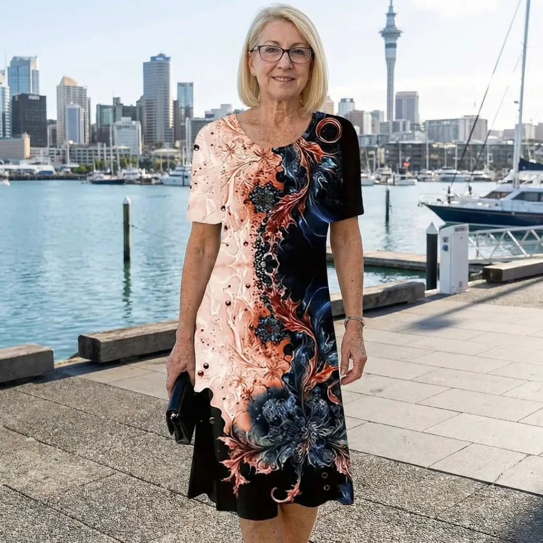 Elara™ | Artistic Contrast Dress