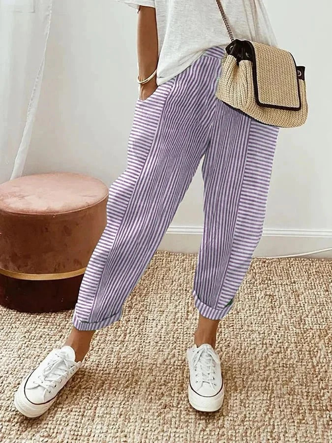 Audrey | Lightweight Striped Pants
