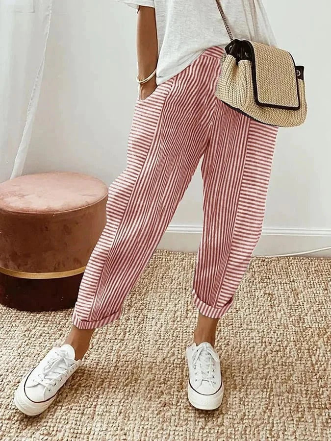 Audrey | Lightweight Striped Pants