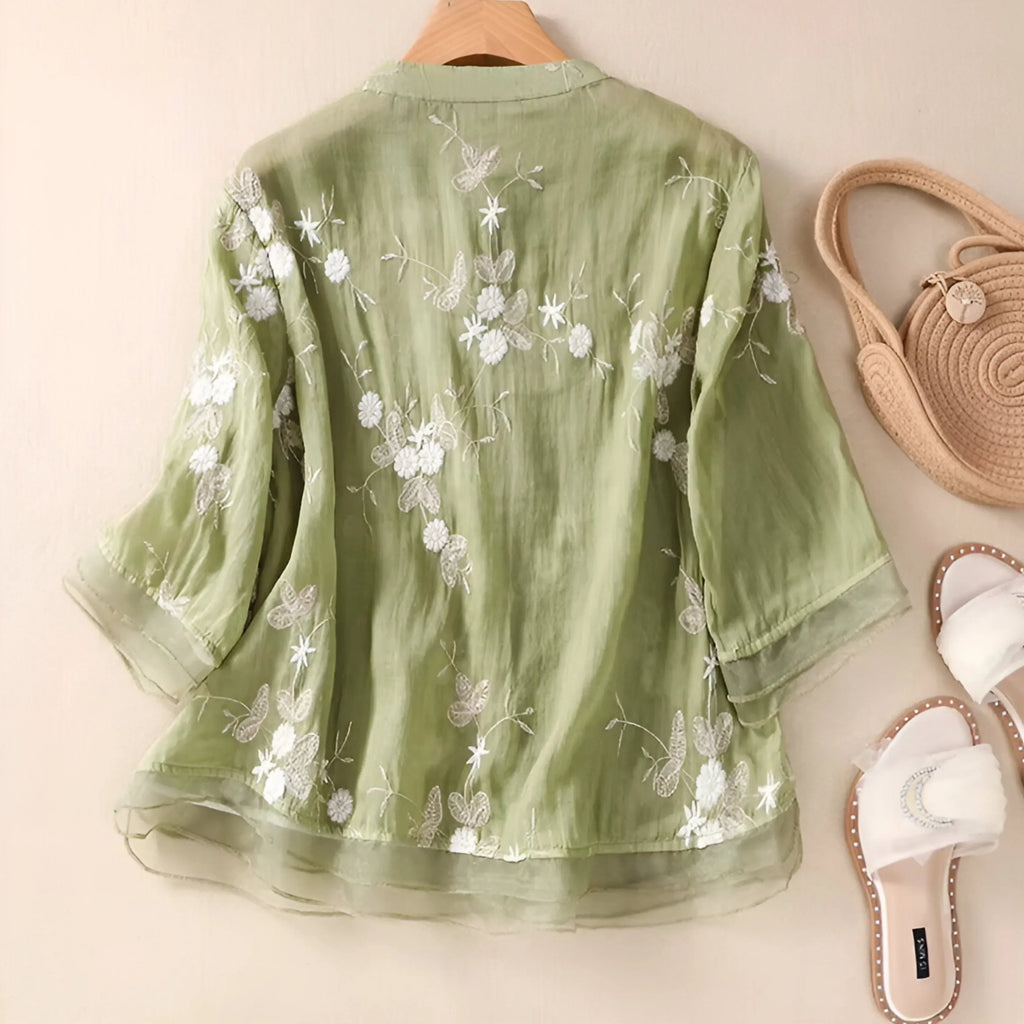 Sofia™ | Top in Cotone Ricamato - Amore - Milano.it