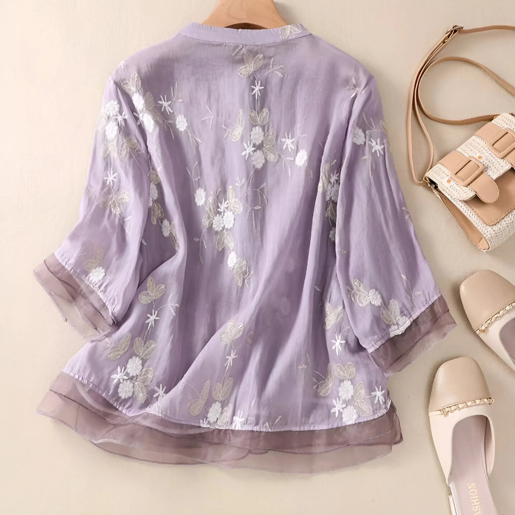 Sofia™ | Top in Cotone Ricamato - Amore - Milano.it