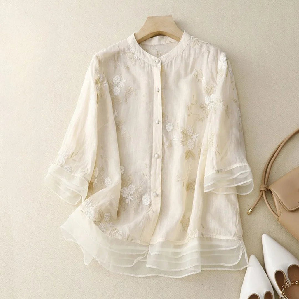 Sofia™ | Top in Cotone Ricamato - Amore - Milano.it