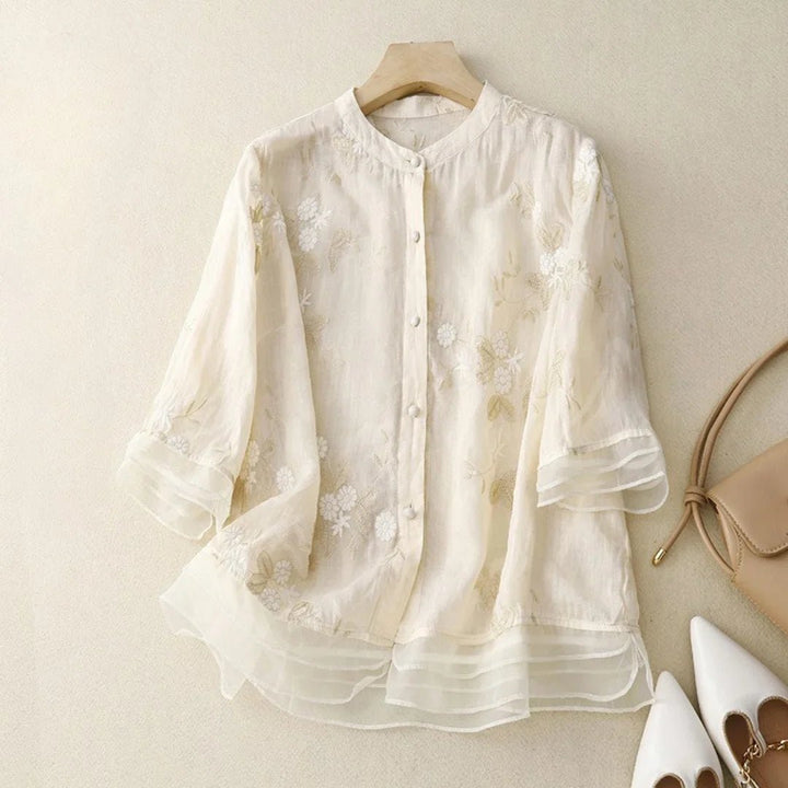 Sofia™ | Top in Cotone Ricamato - Amore - Milano.it