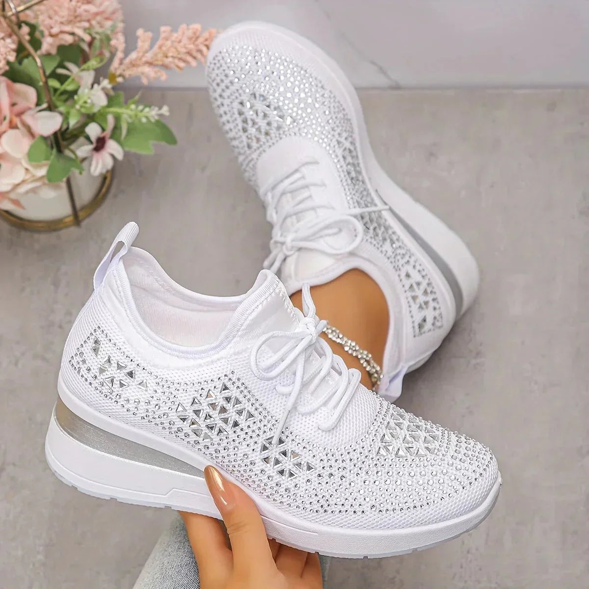 Danielle | Comfort Sneakers with Sparkling Stones